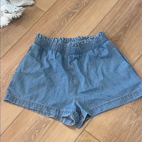 LNA High Waist Denim Blue Shorts - Picture 1 of 4